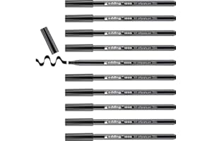 edding 1255 Calligraphy Pen - Black - Box of 10 - Calligraphy Nib 5 mm - Fibre Pen for Paper, Wood, Terracotta, Canvas - Hand Lettering, Bullet journals, Thank You Cards, Calligraphy Books