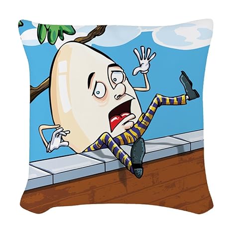 Amazon Com Woven Throw Pillow Humpty Dumpty Sat On Wall