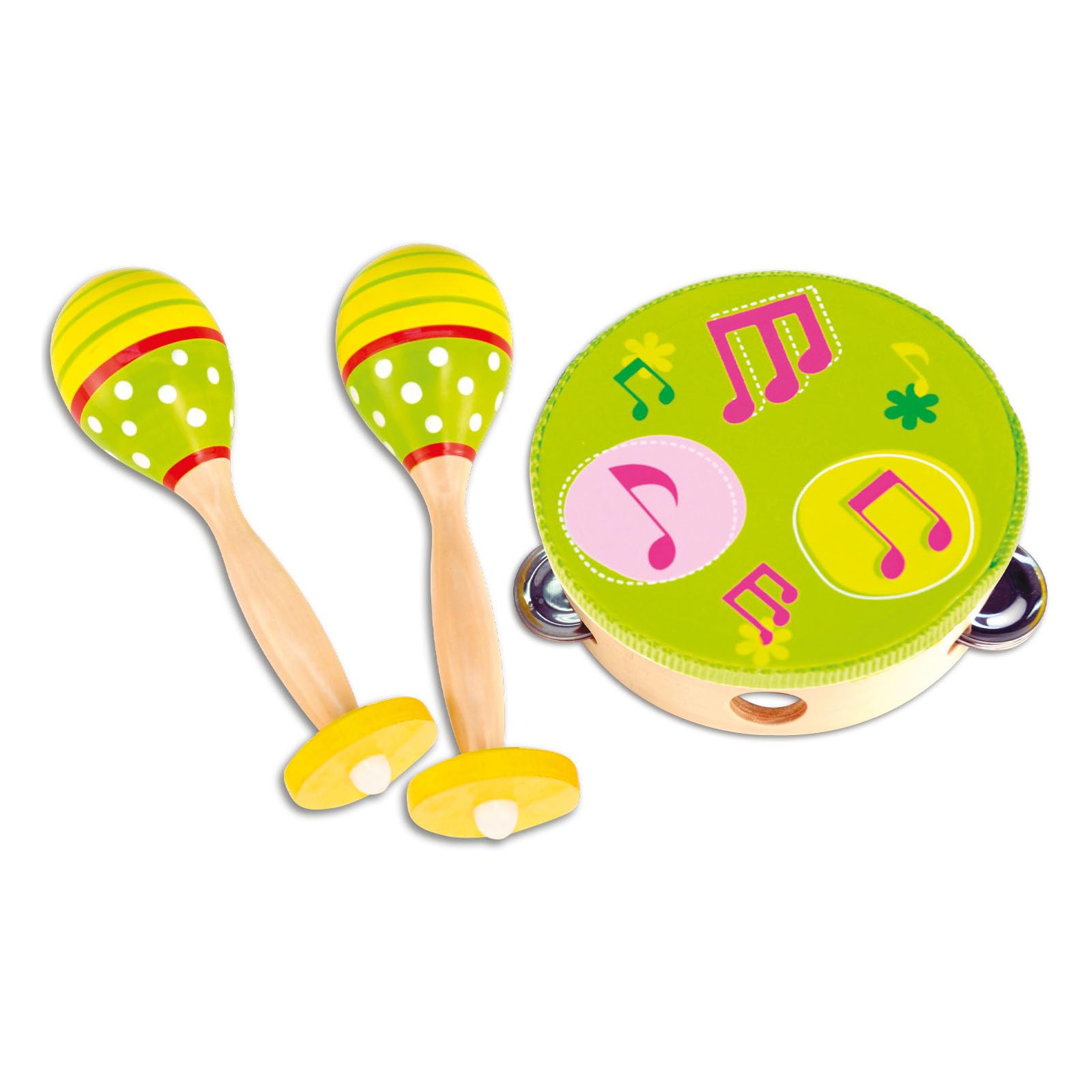 Bontempi 61 0510 Wooden Maracas and Tambourine Mix Instruments
