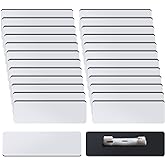Name Tag Blank Name Badges 1 x 3 Inch DIY Blank ID Name Badge with Pin Backing for Office Workers Students, Personalized Badges Making (25 Pieces)