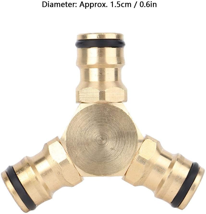 Brass Quick Connection Tee Hose Connector Three Way Water Pipe Adapter Hosepipe Threaded Home Garden Faucet Adapters - Image 5