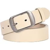 WHIPPY Women Leather Belts for Jeans Pants Fashion Dress Belt for Women with Solid Pin Buckle