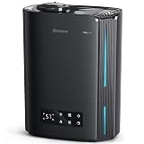 BREEZOME 6L Humidifiers for Bedroom Large Room & Essential Oil Diffuser, Ultrasonic Top Fill Cool Mist Humidifiers for Baby, Plants, Nursery Last up to 60 Hours, Smart Humidistat Control, Quiet, Black