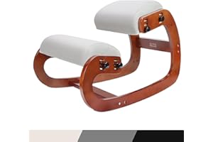 ILLUMIFURN Ergonomic Kneeling Chair,Adjustable Height Kneeling Chair Improve Posture and Relife Back Pain,Soft Memory Arc-Pad and Wood Rocking Knee Chairs,Ideal for Office Home Desk,Brown