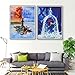 Diamond Painting, 2 Pack DIY Paint with Diamonds Full Drill, 5D Diamond Painting Kits for Adults, Four Seasons Tree & Rose Painting with Diamonds for Home Wall Decor by Number Kits (12X16inch)