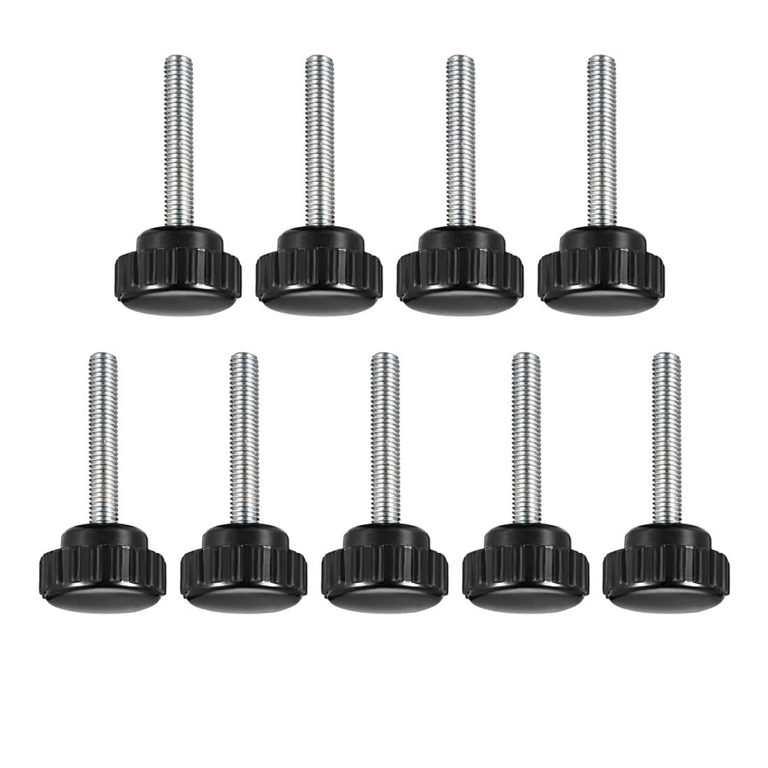 Boxonly Knurled Clamping Knobs Grip for Saw Drill Press Lathe and Routing Jigs Round Head Clamping Handle Bolt with Plastic Knobs M5 x 40mm 9pcs