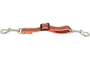 HERM SPRENGER Herm. Sprenger Prong Collar Safety Clip with Reflective Stripes 6"-8" - Pack of 1 Dog Leash Safety Strap - Enhanced Durability for Secure Leash Connection - Ideal for Safe Walk and Training (Orange)