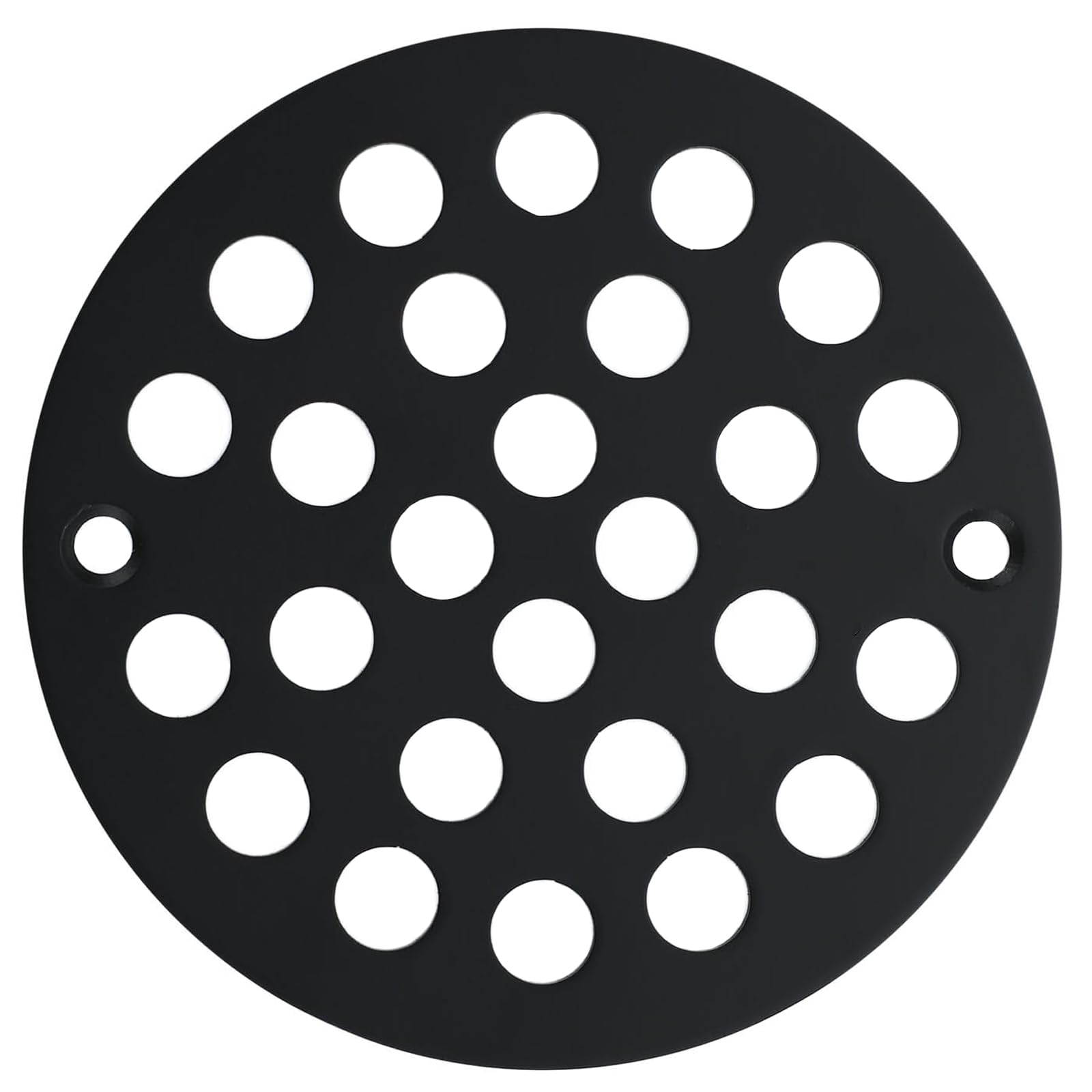 Photo 1 of 4 Inch Shower Drain Cover,Round Screw-in Floor Drain Cover,Easy-to-Install Replacement Cover Black