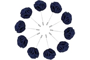 Sanrich Rose Boutonnières Men's Lapel Pins Satin Flower 10 Pack Groom Wedding Boutonniere Suit Brooch Outfit Accessories