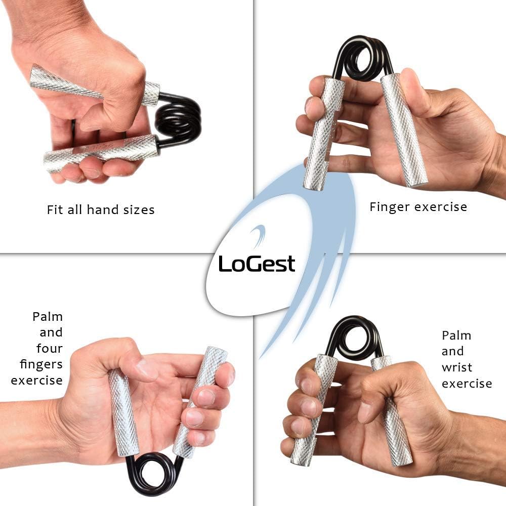 Logest Metal Hand Grip Strengthener 100LB-350LB No Slip Heavy-Duty Grip Strengthener with Gift Box, Great Wrist & Forearm Hand Exerciser, Home Gym, Hand Gripper Grip Strength Trainer (Silver - 150LB) : Sports & Outdoors