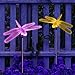 Dragonfly Decor Solar Color Changing Outdoor Holiday Decoration Garden Stake Lights for Christmas Thanksgiving Outdoor Patio Lawn Yard Decorative Fixture (2 Pack)