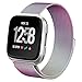 hooroor for Fitbit Versa Bands Women Men Small Large, Milanese Loop Stainless Steel Metal Sport Replacement Bracelet Strap with Magnet Lock Wristbands for Fitbit Versa Smart Watch (Colorful, Small)