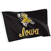 Desert Cactus University of Iowa UI Flag - 3 x 5 Feet Hawkeyes Banner, Indoor/Outdoor Durable Fabric, 100% Polyester Design (Style H Vintage)