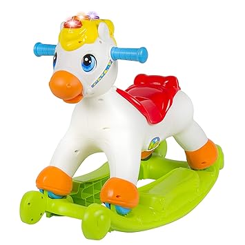 Toyshine Musical Educational Rocking Horse with Ride On Rollers Learn Abcs, Shapes & Numbers