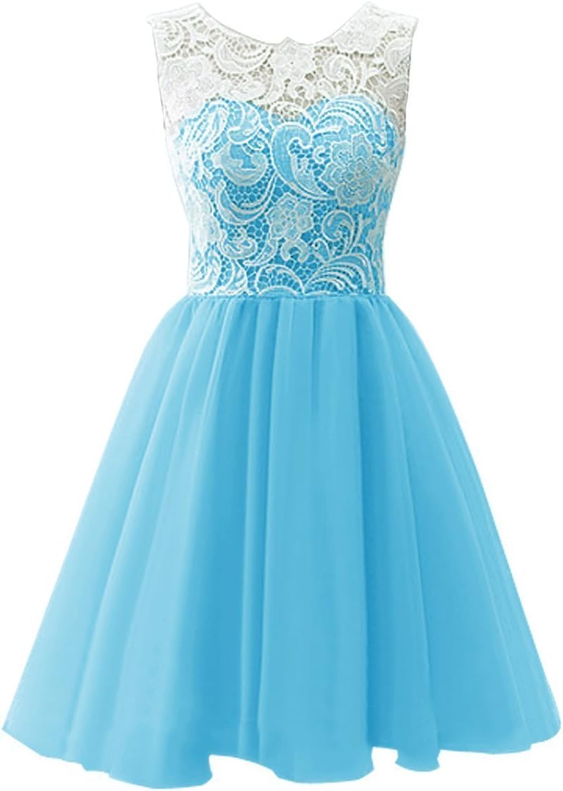 KekeHouse® Ball Gown Bridesmaid Dress Mother and Daughter Dress Flower Girl Floral Lace Short Prom Dress