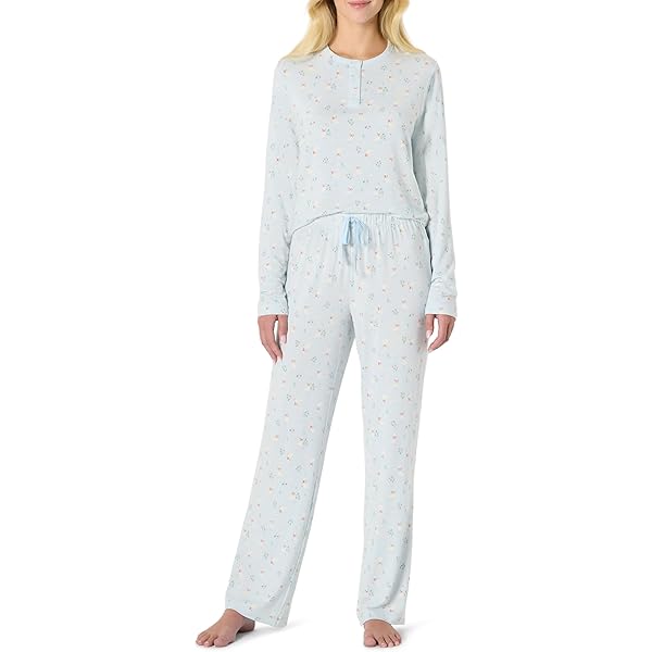 Essentials X Sofia Grainge Henley-Pyjama-Set für Damen, langärmelig, Elfenbein, XXS