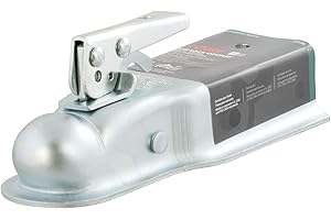 CURT 25138 Straight Tongue Trailer Coupler for 3-Inch Channel, 2-in Hitch Ball, 3,500 lbs