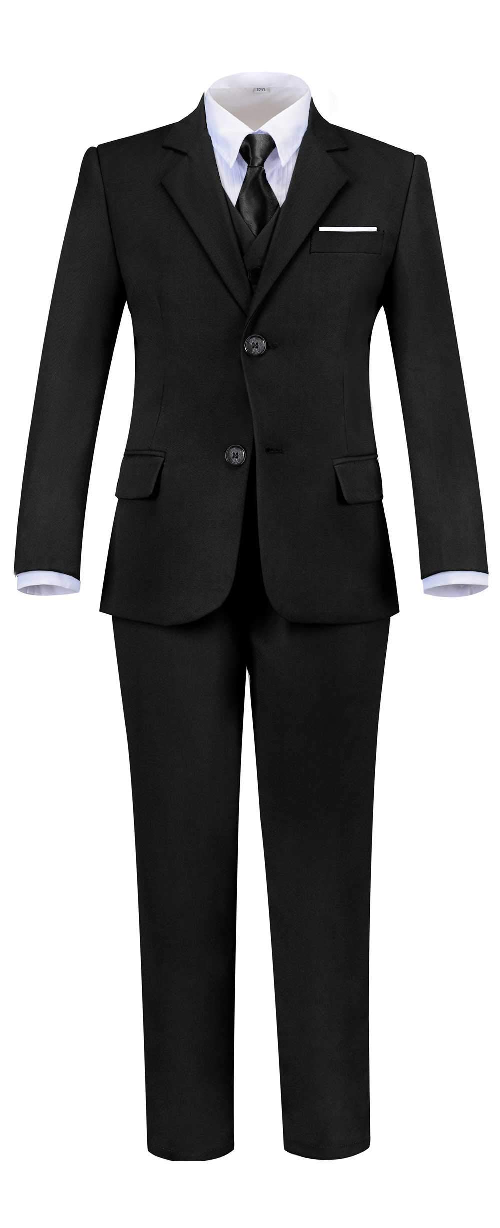 Photo 1 of Boys Black Suit for Toddler Silm Fit Suits Kids Ring Bearer Outfit for Boy Tuxedo Size 14