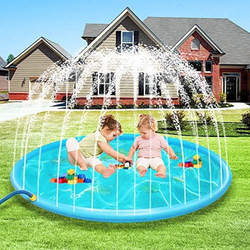 Ayeboovi Splash Pad Sprinkler Pad 67'' Kids Water Play Center Fun for Toddlers Boys Girls Summer Outdoor Water Pad Toy - Thumbnail 6