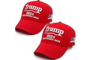 CHERICA Trump Hat 2024, MAGA Hat, 2 Pack Make America Great Again Hat, Trump Merchandise, 45 47 Hat, Donald Trump Hats for Men Women 2024, Campaign Hat Trump Cap Red