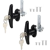 QZATTCAEN Truck Cap Locking T-Handle, Matching Set T-Handles Lock, Truck Cap Topper Camper Shell Locking T-Handle, Keyed Alike Black T-Handle Lock kit (Left&amp;Right)-Complete Set (2 Locks)