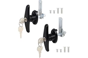 QZATTCAEN Matching Set T-Handles Lock, Truck Cap Topper Camper Shell Locking T-Handle, Keyed Alike Black T-Handle Lock kit fo