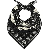 Keeawou Gothic Square Neck Scarf Bandana Women Fashion Silk Satin Headscarf | Neckerchief Purse Bag Handbags Scarfs