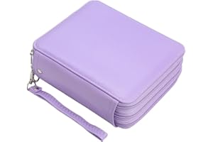 Lbxgap PU Pencil Case Slot Holds Portable Colored Pencil Case 72 Slots Colored Pencil Case Organizer with Zipper for Watercolor Pens or Markers, Pencil Case Organizer for Artist