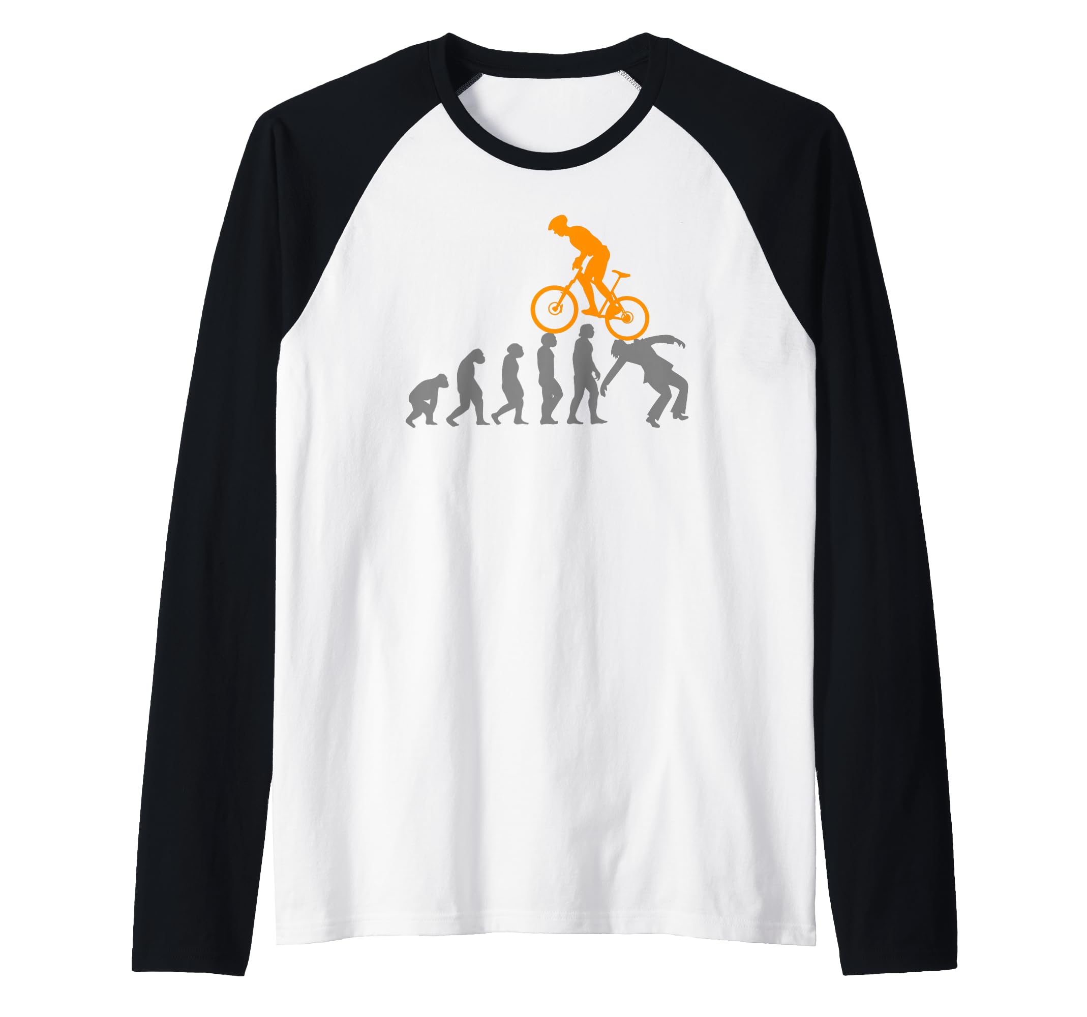 Evolution MTB Mountain Bike Accessories Bicycle Bike Funny Fun Raglan Baseball Tee