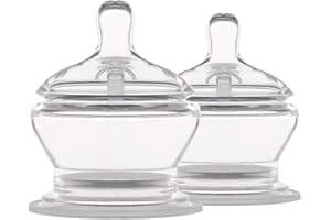 PopYum Stage 4 Extra Fast Flow Anti-Colic Nipples, 2-Pack, 9+ Months 100% Soft Silicone Natural Latch Breast-Like Bottle Replacement Nipple