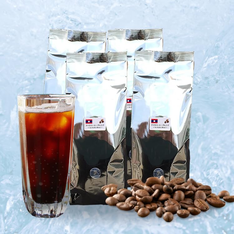 【お得用】藤田珈琲 アイスコーヒーブレンド（豆） 500g×4袋（200杯分） お得な大容量セット キリっとした苦み アイスコーヒー コーヒー豆 深煎り 人気 エスプレッソ 2キロ まとめ買い お徳用 業務用 オフィス商品画像