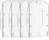 Vicloon Card Badge Holder 4Pcs Clear Two-Sided ID Card Holder Thumb Slot