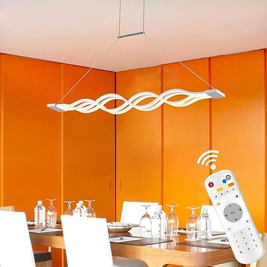Amazon Co Jp 高輝度ledペンダントランプダイニングテーブル吊りランプリビングルームキッチンledペンダントライトモダンアルミ照明器具 高さ調節可能な振り子長さ最大1 Cm 調光可能 Diy 工具 ガーデン