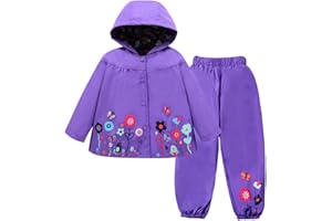 LZH Girl Baby Kid Waterproof Hooded Coat Jacket Outwear Suit Raincoat Hoodies with Pants