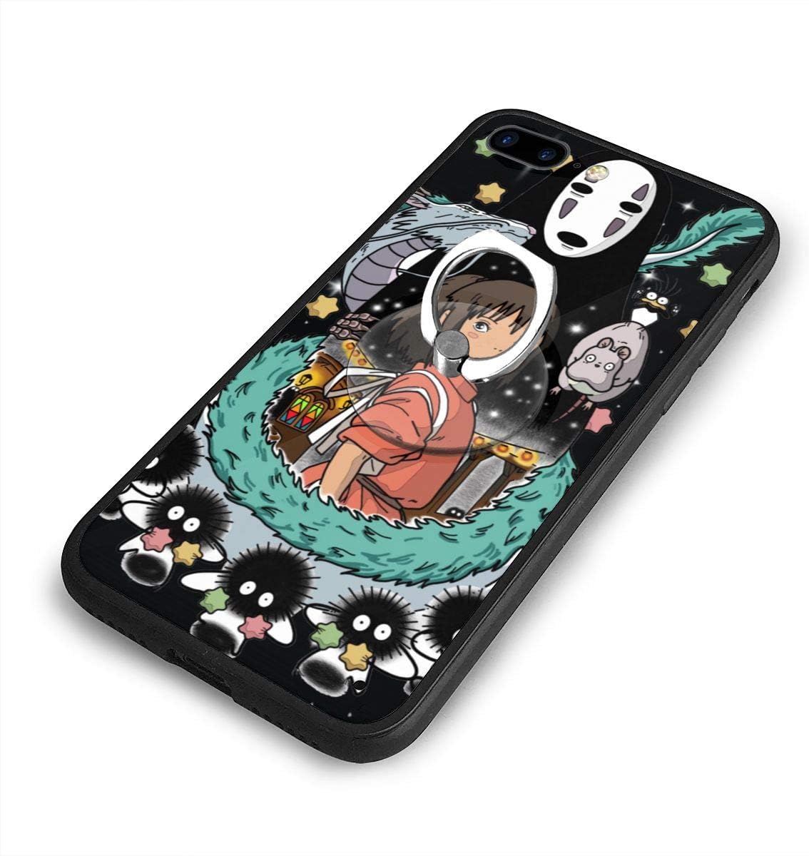JUDE NICHOLLS Spirited Away iPhone 7 Plus Case iPhone 8 Plus Case with 360 Degree Rotation Phone Holder Dual Guard Protective Shock-Absorbing Scratch-Resistant Rugged Drop Protection Cover
