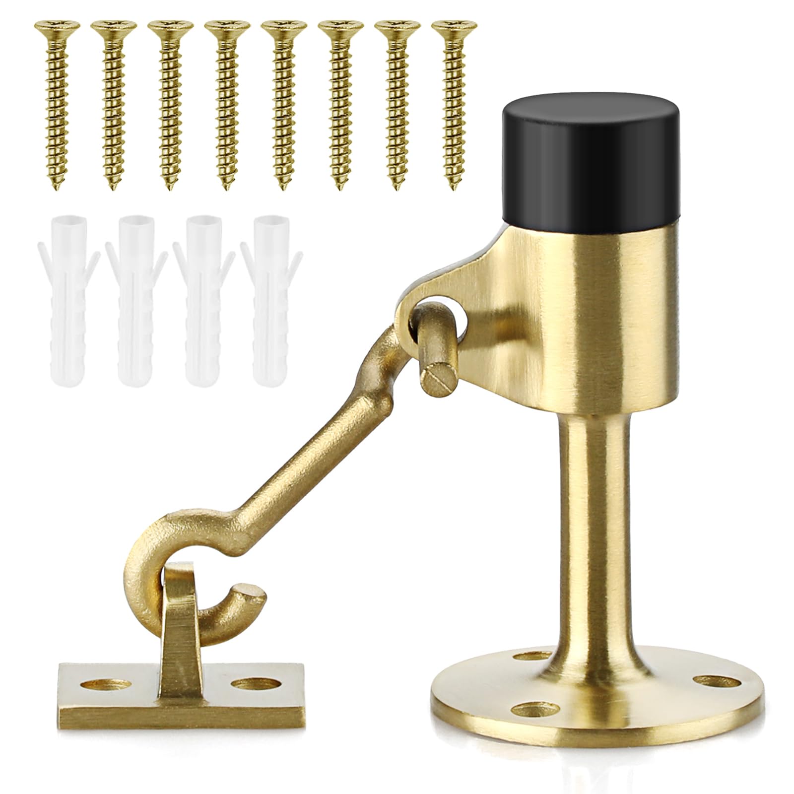 Photo 1 of Sumnacon Door Stopper Stainless Steel Door Stop with Hook, Wall Mount Door Holder with Hardware