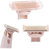 2 Count Replacement Heads Fit For Finishing Touch Flawless Nu Razor | Plated Body With Covers Women Hair Remover Head Rose Gold