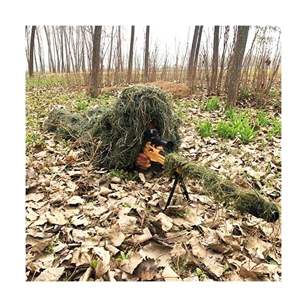 DONG 3D Tarnanzug Ghillie Suit Kind Waldland Camouflage Paintball, Fotografie Der Wild LebendenTiere,Green-OneSize – Bild 5