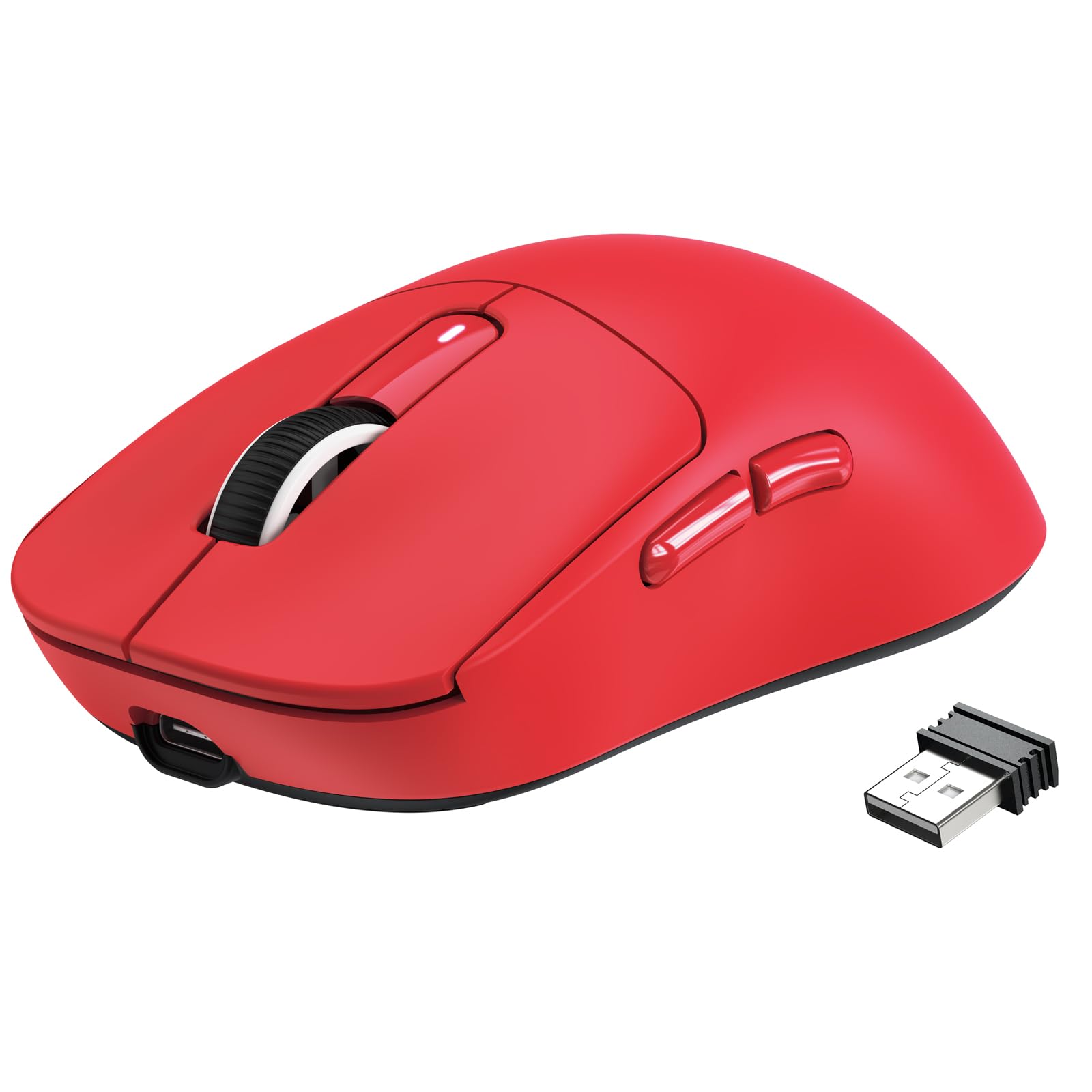 Photo 1 of ATTACK SHARK X3 Wireless Gaming Mouse, 49g Ergonomic Computer Mouse, Triple Modes PAW3395 26K DPI Optical Sensor, 200h Battery Life, Programmable Buttons, Gaming Accessories for PC/Laptop/Mac (Red)