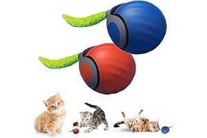 Xing Chen Hai Yang Speedy Tail 2.0 Cat Toy,Speedy Tail 2.0,Automatic Moving Cat Toy Ball with Replacement Tail,Interactive Cat Toy for Indoor Cats(Blue Orange)
