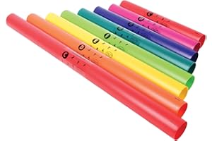 Constructive Playthings Boomwhackers Music Tubes, C to C Scale Musical Sound Tube, Classroom Instruments for Kids, Diatonic Set of 8