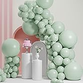Dusty Green Balloons, Scmdoti Light Green Balloons Different Sizes 18 12 10 5 Inches, Green Balloon Garland Arch for Birthday Baby Shower Graduation Wedding Anniversary Party Decorations(DustyGreen)