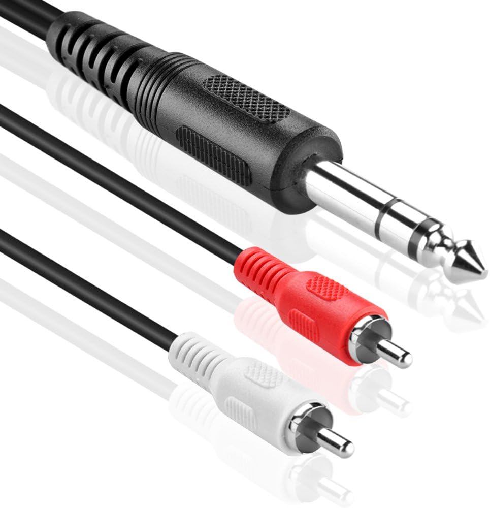 TNP Premium 1/4 Inch (6.35mm) TRS to Dual RCA Cable 3 Feet Balanced TRS Cable 1/4 Inch to 2 RCA Y Splitter - Image 4