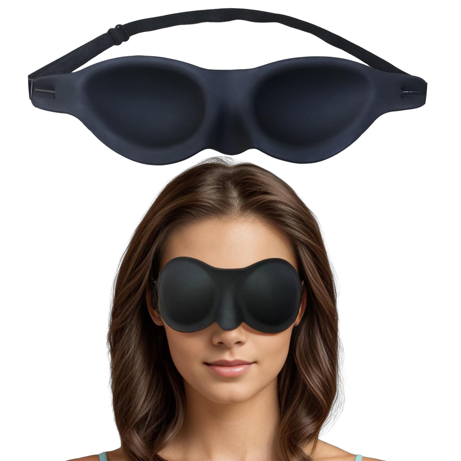 Photo 1 of Moisture Chamber Glasses for Dry Eyes - Vowleike Soft Silicone Sleep Goggles, Reusable Comfortable & Lightweight Sleep Mask, CPAP Compatible, Elastic and Stretchable Strap (Black)