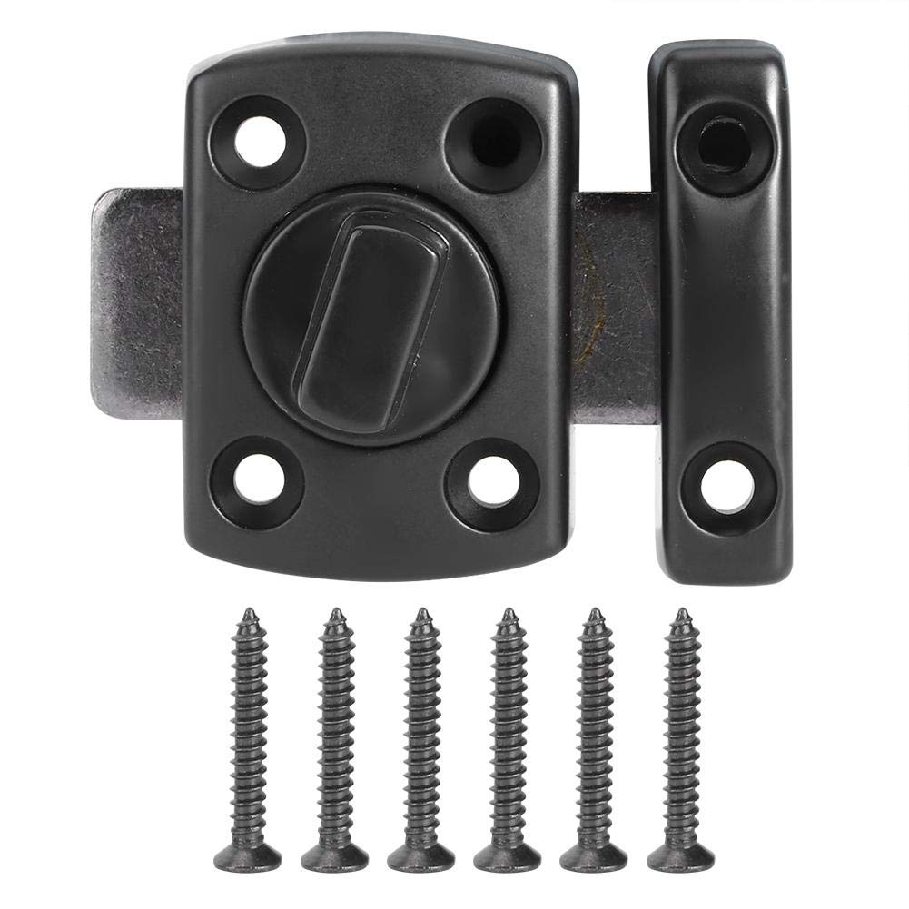 Haofy Rotate Bolt Latch Gate Latches,Household Thicken Safety Door Lock, Anti-Thief Zinc Alloy Slide Lock for Door Window Cabinet Black
