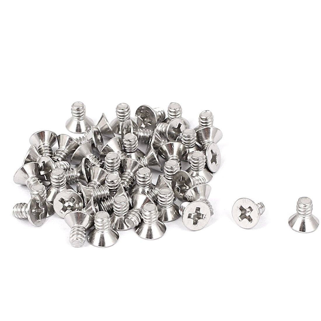 Sourcingmap 6#-32 x 1/4" Stainless Steel Phillips Flat Countersunk Head Screws 50pcs