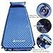 Freeland Camping Sleeping Pad Self Inflating with Attached Pillow, Compact, Lightweight, Large - Light Blue Color