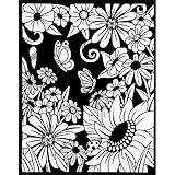 Darice Color-In Velvet Poster, 16-Inch by 20-Inch, Flower Garden