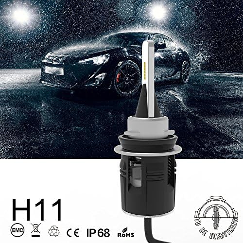 LED Headlight bulbs h11/h8/h9 Sanvi B6 LED Headlights Conversion Kit 6000k 24W 3600LM IP68 with Turbine Turbo Cooling Fan 3 Year Warranty LED Headlights Plug&Play (2pcs)