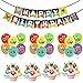 Monster Party Decorations - Monster Birthday Balloons Happy Birthday Banner Cupcake Toppers for Monster Party Supplies
